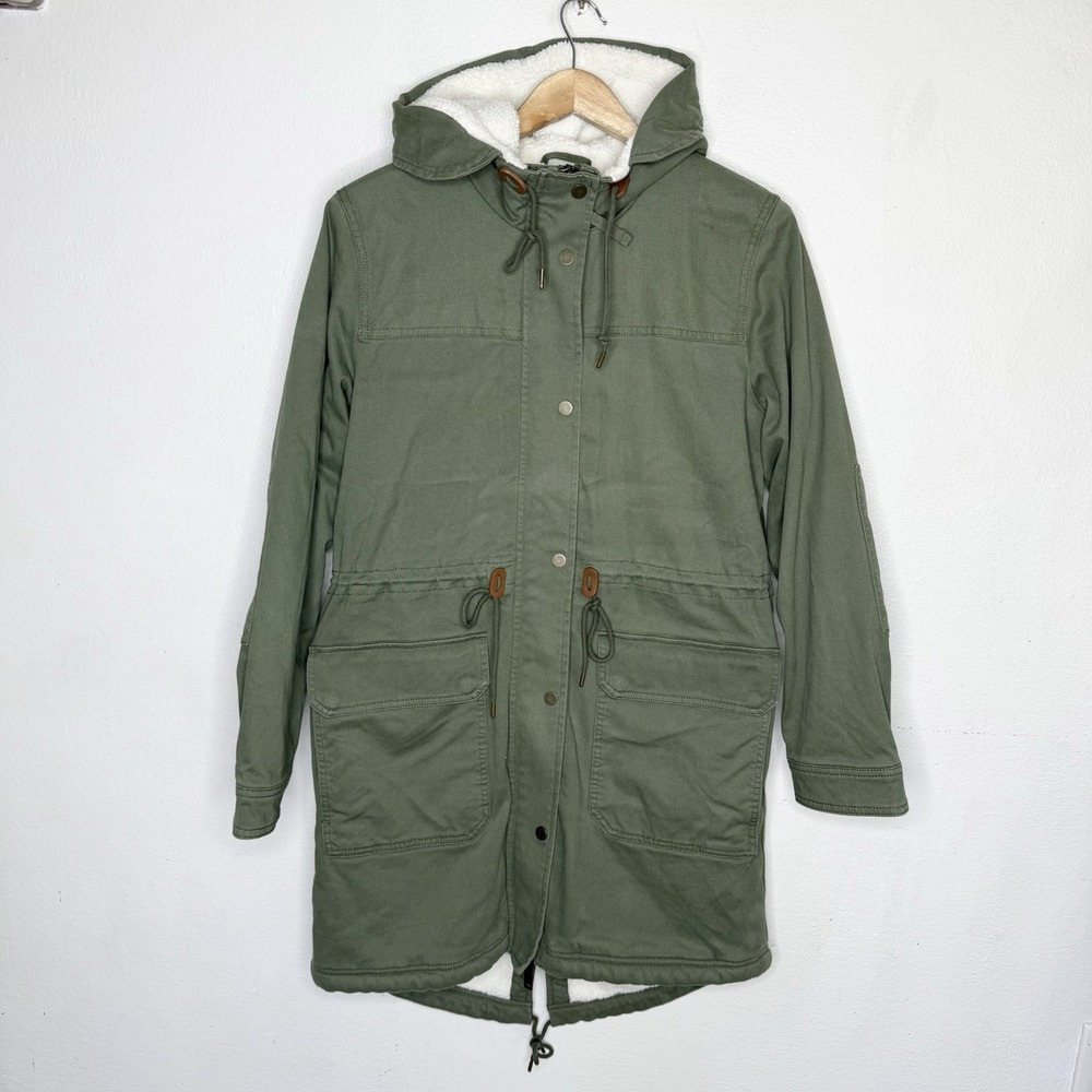 Gap‎ Green Utility Hooded Parka Coat Womens Medium *See Photos